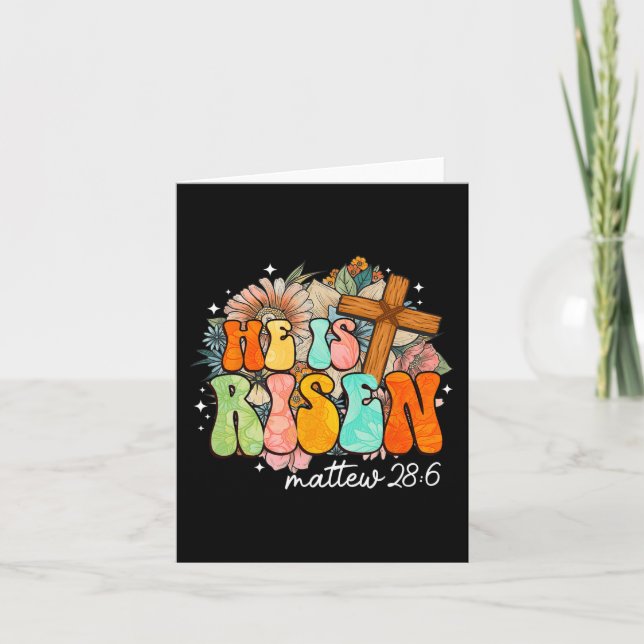Groovy han är upprest Kor Jesus Religiösa Påsk Ch Kort (Framsida)