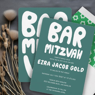 Groovy Handlettering Anpassningsbar Pub Bnai Mitzv Inbjudningar