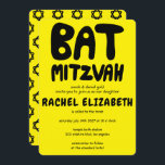 Groovy Handlettering av Anpassningsbar Bat mitzvah Inbjudningar<br><div class="desc">Perfekt kort för att avisera en bat mitzvah! Hand skapade konst åt dig med handtagning på framsidan och mönster på baksidan! FULLT ANPASSADE! Klicka på "Anpassa" ovan om du vill redigera texten. Klicka på "Redigera med design verktyg" om du vill justera typsnitt, färg och placeringar och ta bort baksidans design...</div>