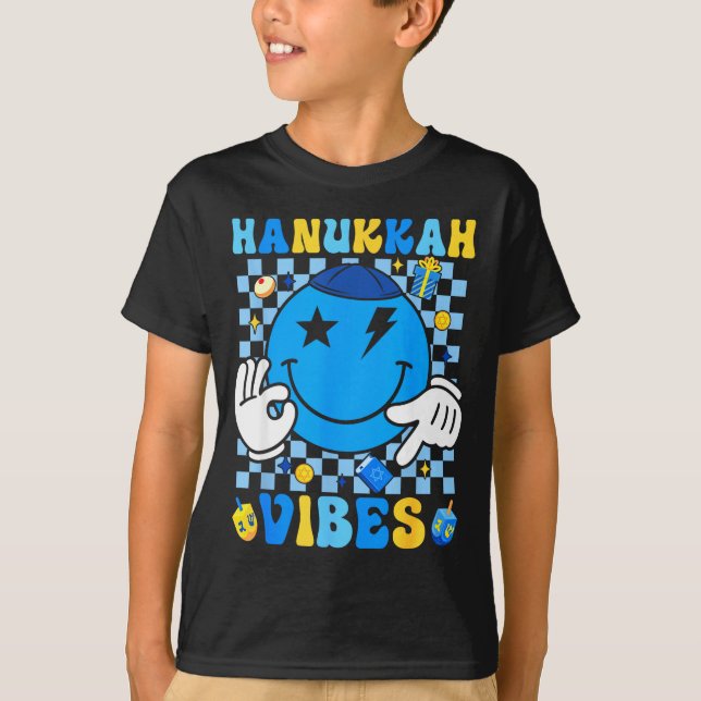 Groovy Hanukkah Vibes Chanukah Pajama Happy Hanukk T Shirt (Framsida)