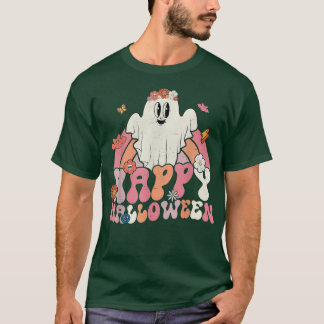 Groovy Happy halloween Rainbow Cute Ghost Boo Spoo T Shirt