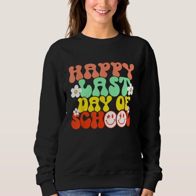 Groovy Happy Last Day of School Teacher Student Gr T Shirt (Framsida)