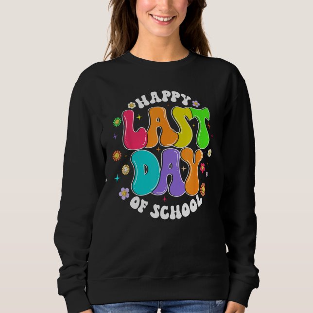 Groovy Happy Last Day of School Teacher Student Gr T Shirt (Framsida)