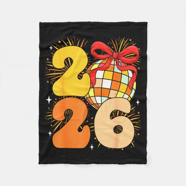 Groovy Happy New Year 2026 New Years Eve Party Men Fleecefilt (Framsidan)