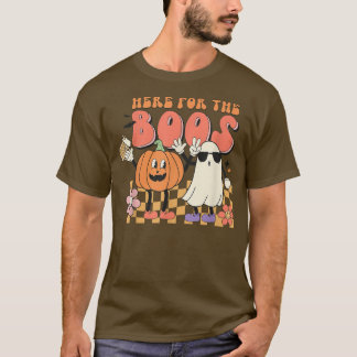 Groovy här för Boos Pumpkin Ghost Retro Ansikte T Shirt