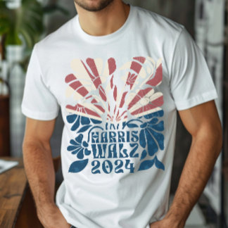 Groovy Harris och Walz 2024 American Flagga T Shirt