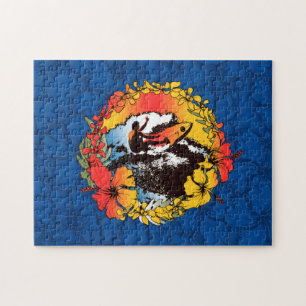 Groovy Hawaiian Surfer 1960 s Retro Graphic Pussel