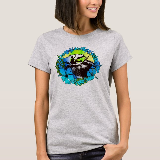 Groovy Hawaiian Surfer 1960's Retro Graphic Tee (Framsida)