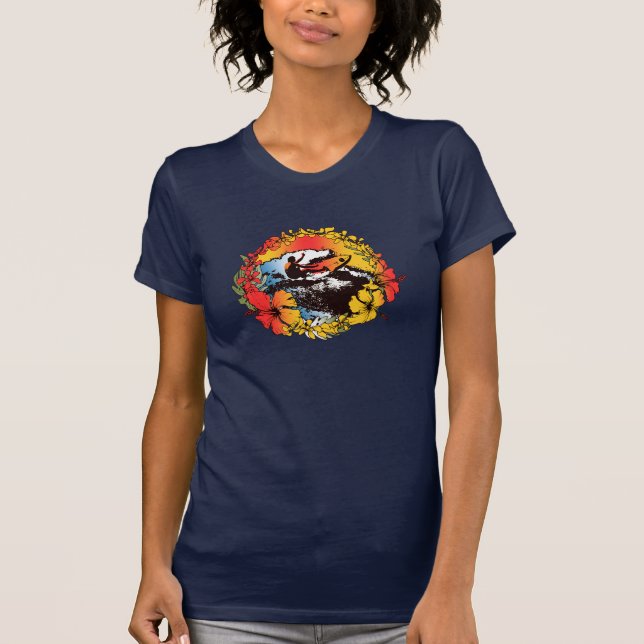 Groovy Hawaiian Surfer 1960's Retro Graphic Tee (Framsida)