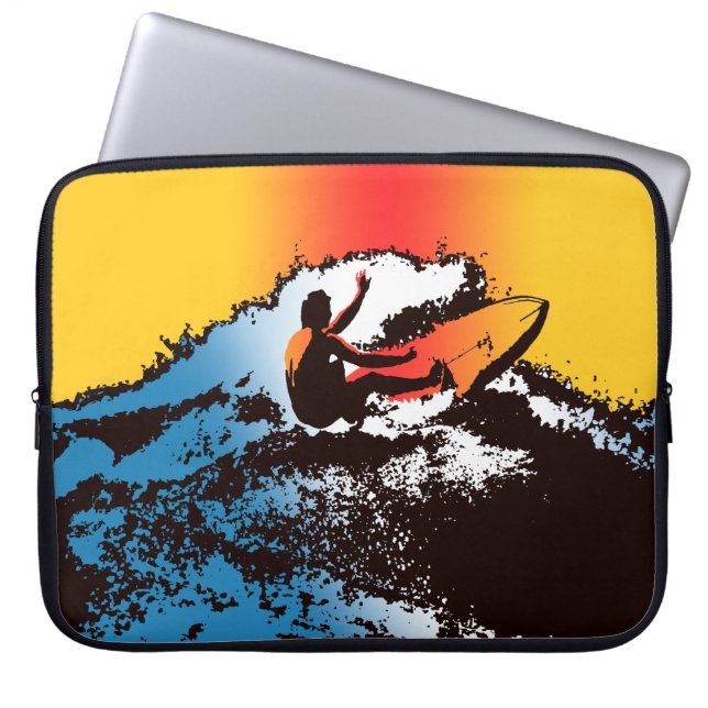 Groovy Hawaiian Surfer 1960's Retro Wetdress Bag Laptop Sleeve (Framsidan)