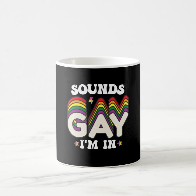 Groovy HBTQ-stolthet Ljud Gay jag är med Kaffemugg (Center)