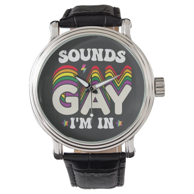 Groovy HBTQ-stolthetsljud Gay Im In Armbandsur (Framsida)