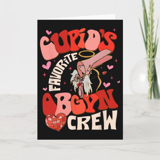 Groovy Heart Disco Cupid's Favorit Obgyn Crew Val Kort (Framsida)