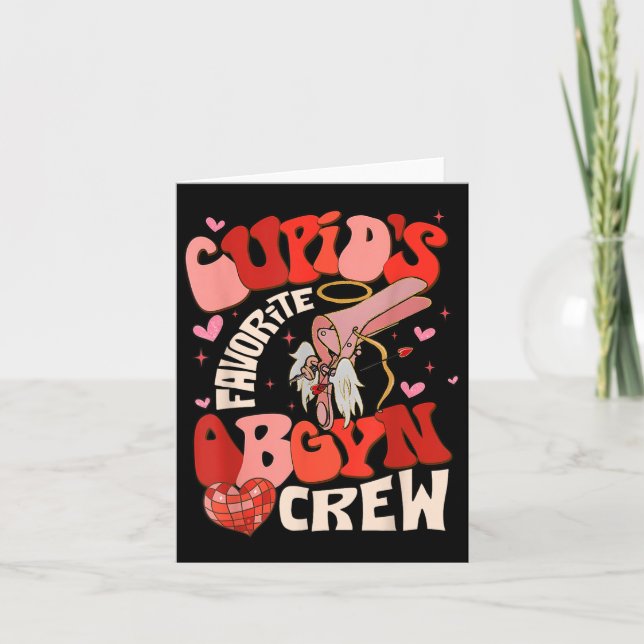 Groovy Heart Disco Cupids Favorit Obgyn Crew Vale Kort (Framsida)