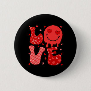 Groovy Heart Kärlek Valentines day Manar Womens Ki Knapp