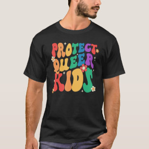 Groovy Heart Shape Protection Queer Kids LGBT Prid T Shirt