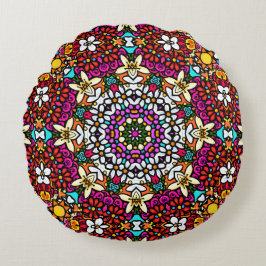 Groovy Heavenly Flower Power Rund Kudde