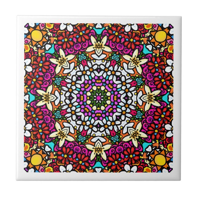 Groovy Heavenly Flower Power Trivy Kakelplatta (Framsidan)