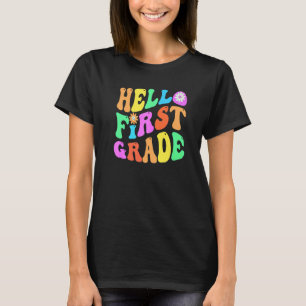 Groovy Hej 1:a klass lärare Lila Första klass Ret T Shirt