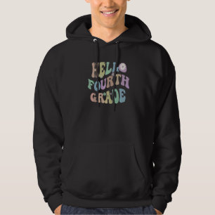 Groovy Hej 4:e klass lärare Lila Fjärde klass Retr Hoodie