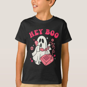 Groovy Hej Boo Cute Ghost Funny Halloween Manar Wo T Shirt