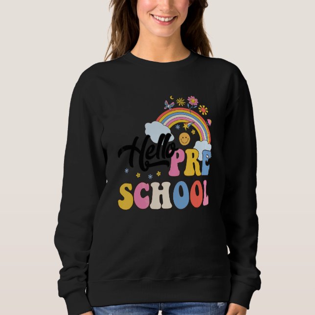 Groovy Hello Förskola Regnbåge Lärare Student Gi T Shirt (Framsida)