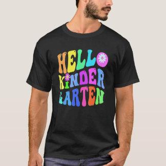 Groovy Hello Förskollärare Lila Barnträdgård Retro T Shirt