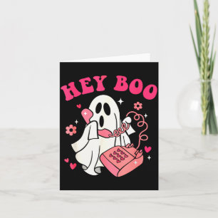 Groovy Hey Boo Söt Spöke Rolig Halloween Herr Kvin Kort
