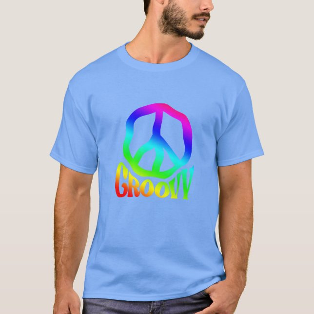 Groovy Hippie 60-70-80-tals present T Shirt (Framsida)