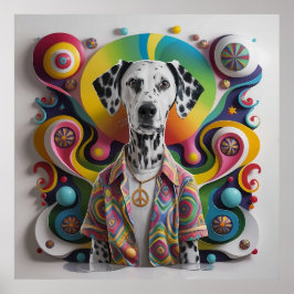 Groovy Hippie 60-tal Dalmatian Poster
