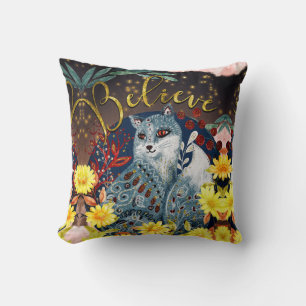Groovy Hippie Boho Cat Tro Ord-in-art Kudde