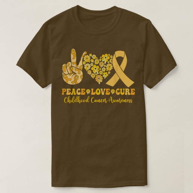 Groovy Hippie Child Cancer Awareness Peace Lov T Shirt (Design framsida)
