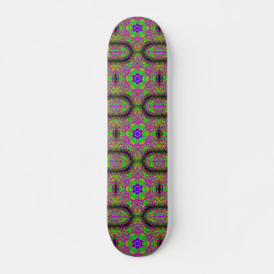 Groovy hippie-formaterad blomma/stjärnor skateboard bräda 19,5 cm