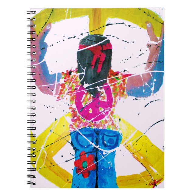 Groovy Hippie Fredstecken Anteckningsbok (Framsidan)