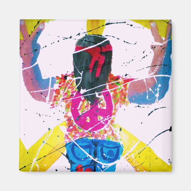 Groovy Hippie Fredstecken Magnet (Framsidan)