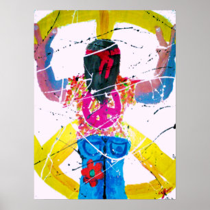 Groovy Hippie Fredstecken Poster