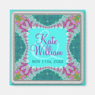 Groovy Hippie Glad Spara Datum Magnet