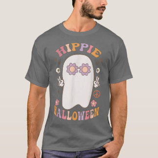 Groovy Hippie Halloween Vibes Costume Retro Ghost T Shirt