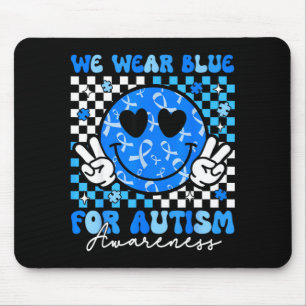 Groovy hippie leende autism medvetenhet män kvinno musmatta