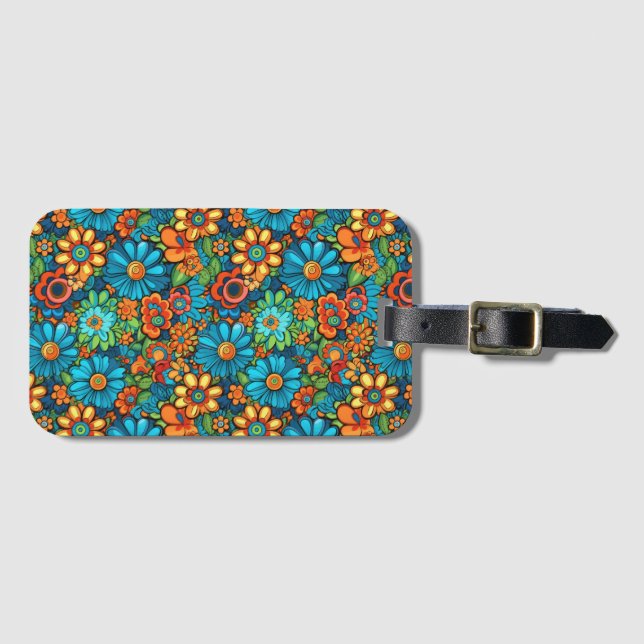 Groovy Hippie Luggage Tag Bagagebricka (Framsida horisontal)