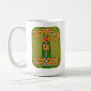 Groovy Hippie-penna Rolig Författarstil Kaffemugg