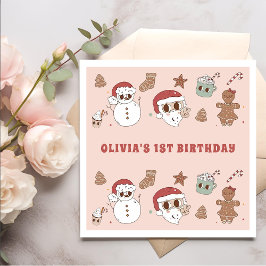 Groovy Hippie Santa Jul Birthday Pappersservett