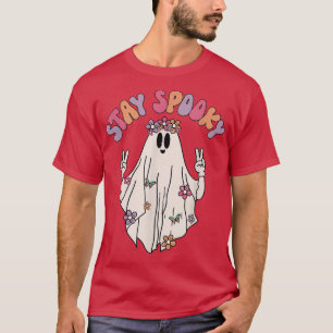 Groovy Hippie Stanna vid Spooky Vibes Retro Blommi T Shirt