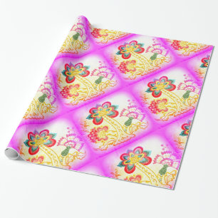groovy hippie-stil palmträd som slår in papper presentpapper
