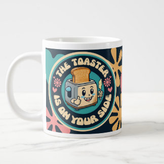Groovy hippie toaster ger tummen upp för optimism jumbo mugg