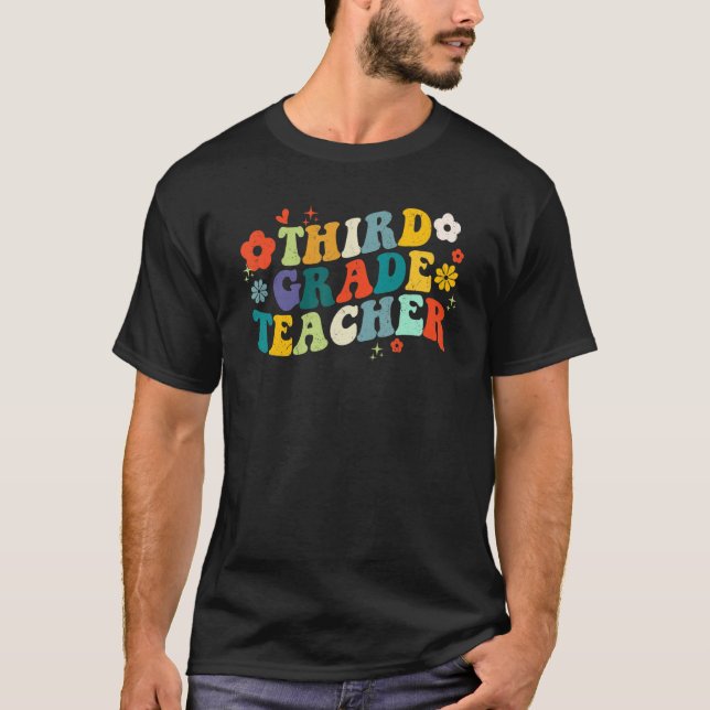 Groovy Hippie Tredje Klass-lärardagen T Shirt (Framsida)