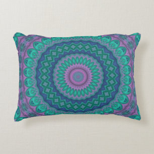 Groovy Hippie Trippy Färgrik Juvelton Mandala Prydnadskudde