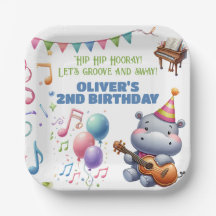 "Groovy Hippo Birthday Bash Bonanza!" Inbjudan