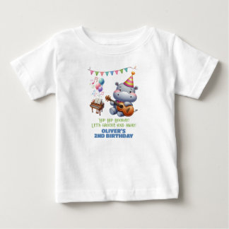 "Groovy Hippo Birthday Bash Bonanza!" Inbjudan T Shirt