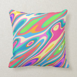 Groovy Hipster Retro Rainbow Yta Mönster Kudde